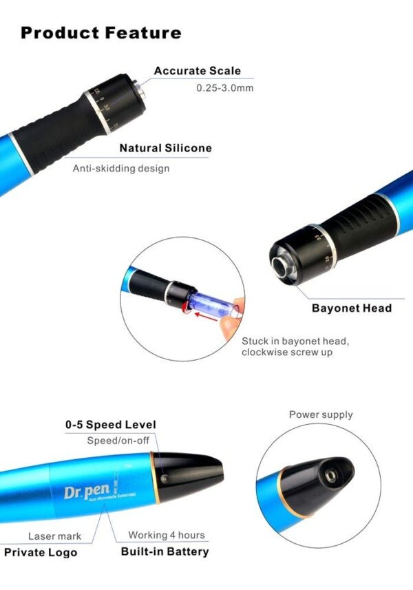 Dr. Pen A1W Wireless Microneedling Pen with 6 Pin Needles - Image 3